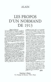 Les propos d'un Normand de 1913