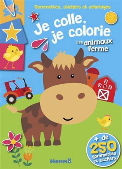 Les animaux de la ferme : je colle, je colorie