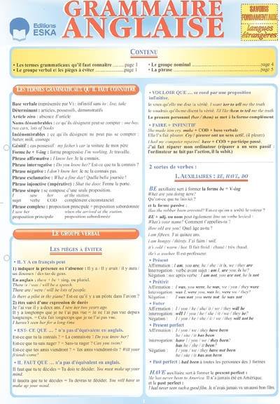 Grammaire anglaise