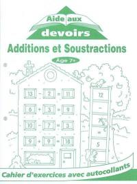 Additions et soustractions, âge 7+ : cahier d'exercices avec autocollants