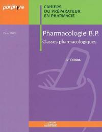 Pharmacologie BP : classes pharmacologiques