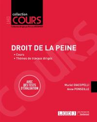 Droit de la peine : cours, thèmes de travaux dirigés