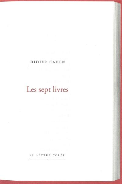 Les sept livres