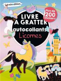 Licornes : livre à gratter : autocollants