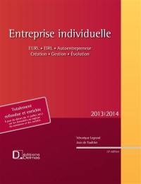 Entreprise individuelle : EURL, EIRL, auto-entrepreneur, création, gestion, évolution : 2013-2014, à jour du décret du 31 juillet 2012 sur les formalités au registre du commerce et des sociétés