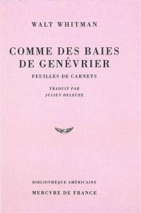 Comme des baies de genévrier : feuilles de carnets