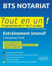 BTS notariat, programmes de 1re et 2e années : entraînement intensif à l'examen final