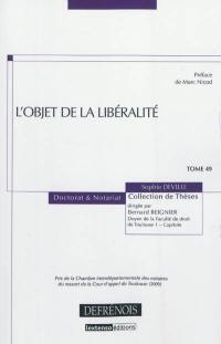 L'objet de la libéralité