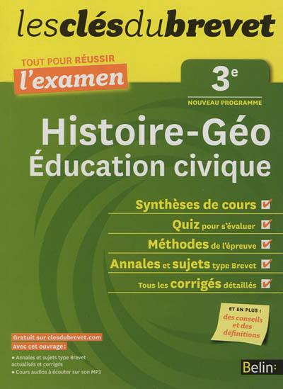 Histoire géo, éducation civique 3e : nouveau programme