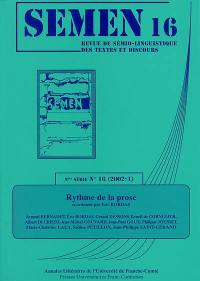 Semen, nouvelle série, n° 16. Rythme de la prose