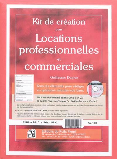 Kit de création pour locations professionnelles et commerciales : tous les éléments pour rédiger en quelques minutes vos baux