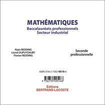 Mathématiques seconde professionnelle, baccalauréats professionnels secteur industriel : activités en co-intervention, tutoriels : CD professeur