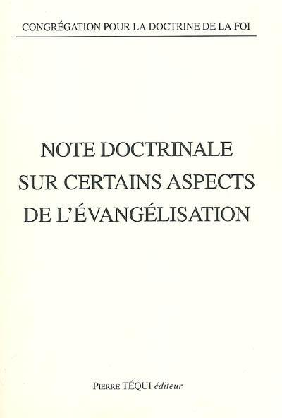 Note doctrinale sur certains aspects de l'évangélisation