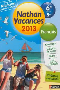 Nathan vacances 2013, de la 6e vers la 5e : français