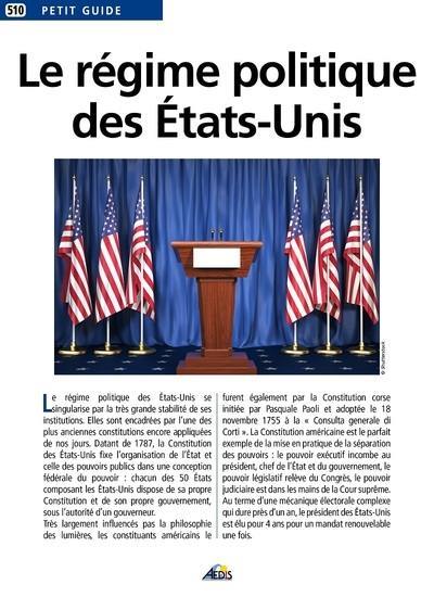 Le régime politique des Etats-Unis