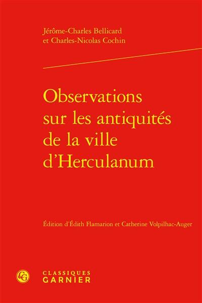 Observations sur les antiquités de la ville d'Herculanum