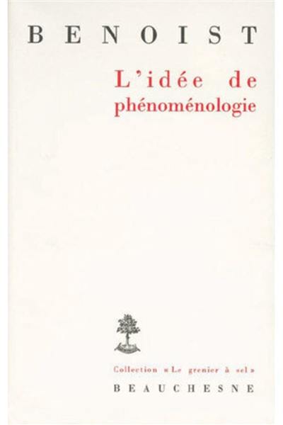 L'idée de phénoménologie