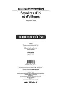 Saynètes d'ici et d'ailleurs, Michel Piquemal : fichier de l'élève