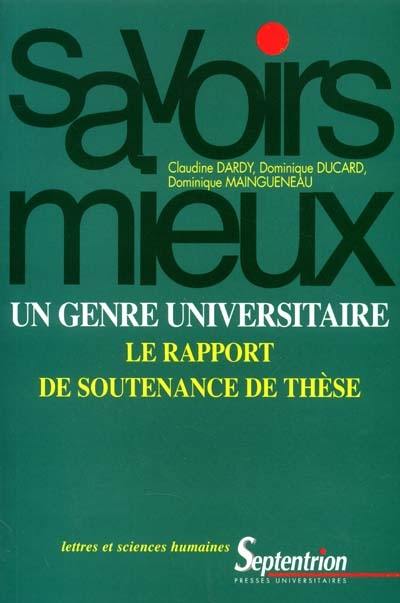 Un genre universitaire : le rapport de soutenance de thèse