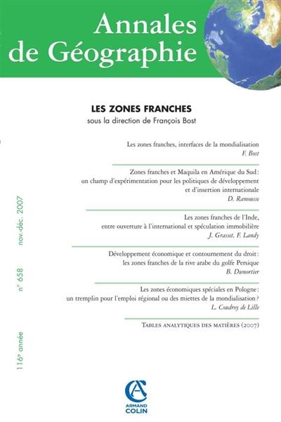 Annales de géographie, n° 658. Les zones franches