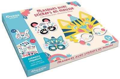 Masques avec stickers en mousse : animaux mignons. Foam sticker masks : cute animals. Mascaras de espuma : animales cuquis