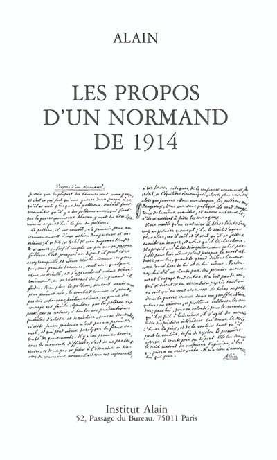 Les propos d'un Normand de 1914