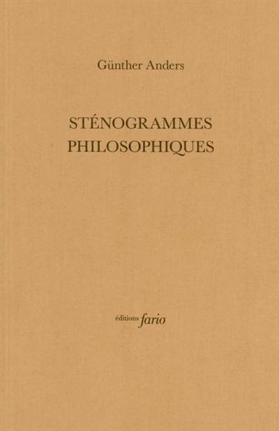 Sténogrammes philosophiques