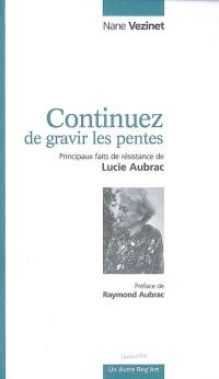 Continuez de gravir les pentes : principaux faits de résistance de Lucie Aubrac