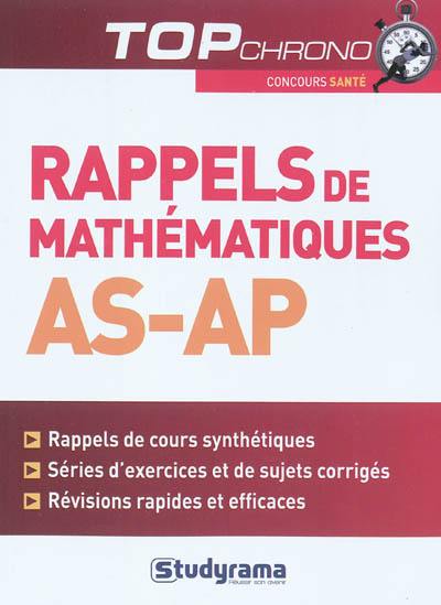 Rappels de mathématiques AS-AP : concours santé