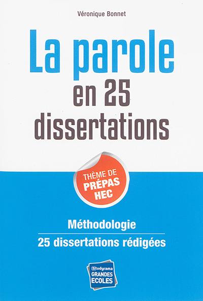 La parole en 25 dissertations : sujet des concours EC 2017