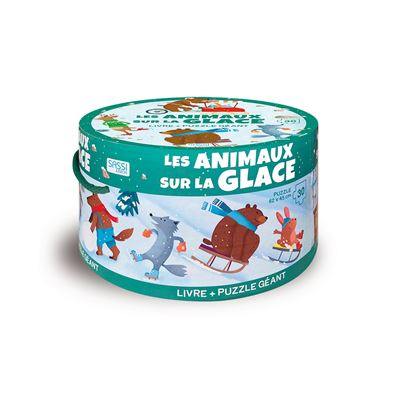 Les animaux sur la glace : livre + puzzle géant