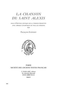 La chanson de saint Alexis