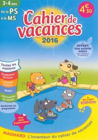 Cahier de vacances de la PS à la MS, 3-4 ans