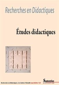 Recherches en didactiques, n° 29. Etudes didactiques