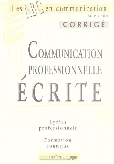 Communication professionnelle écrite : corrigé