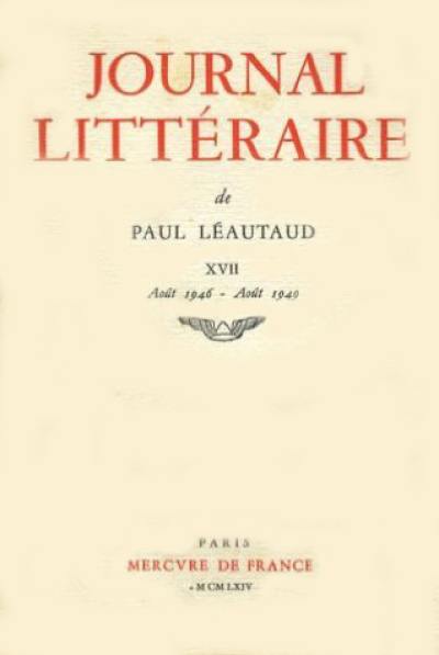 Journal littéraire. Vol. 17. 1946-1949