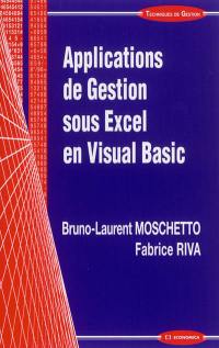 Applications de gestion sous Excel en Visual Basic