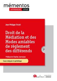 Droit de la médiation et des modes amiables de règlement des différends