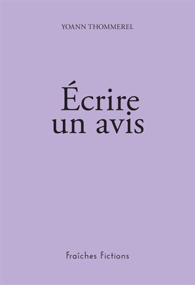 Ecrire un avis