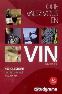 Que valez-vous en vin ? : 400 questions pour se tester seul ou entre amis