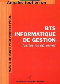 BTS informatique de gestion : toutes les épreuves