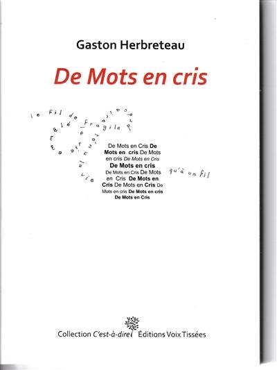 De mots en cris