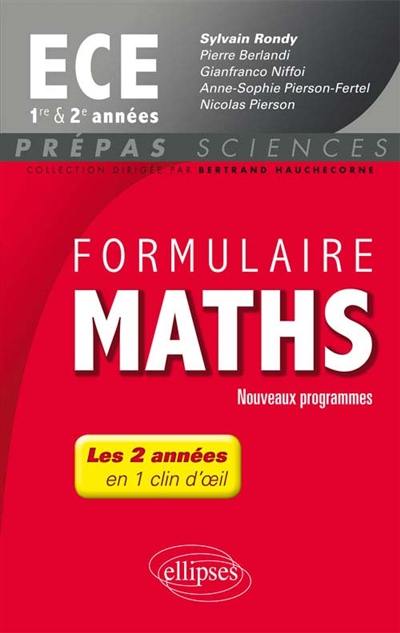 Formulaire maths ECE 1re et 2e années