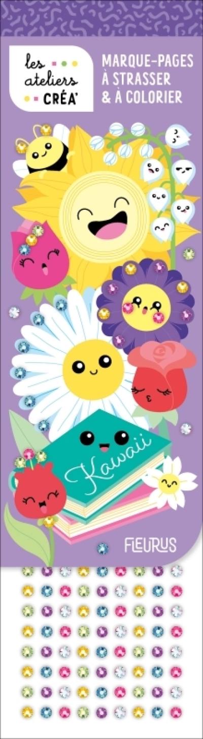 Kawaii : marque-pages à strasser & à colorier