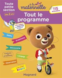 A la maternelle, toute petite section, dès 2 ans : tout le programme