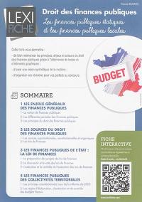 Droit des finances publiques : les finances publiques étatiques et les finances publiques locales