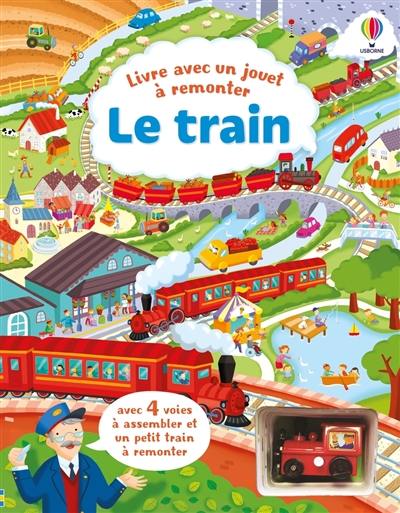 Le train : livre avec un jouet à remonter