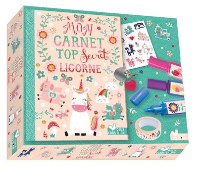 Mon carnet top secret licorne : coffret avec accessoires