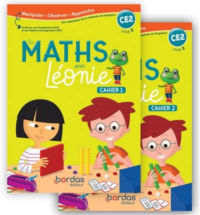 Les maths avec Léonie CE2, cycle 2 : cahiers 1 et 2