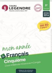 Mon année de français 5e : cours, méthode, exercices, corrigés